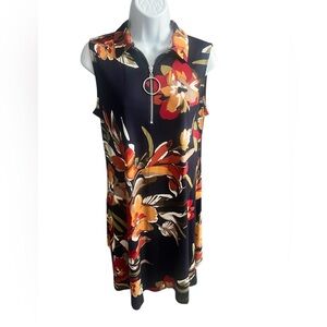 MSK Navy Floral Sleeveless Dress S